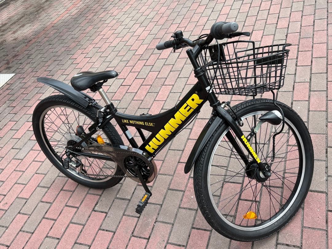 HAMMER ブラック キッズサイクル前カゴ付き(24㌅)お引き取り/配達も可能