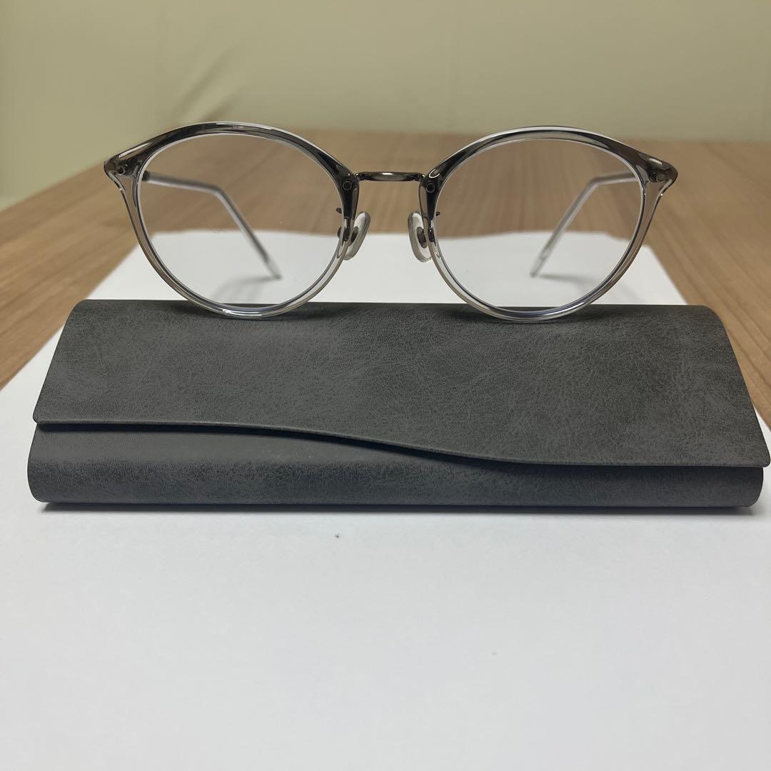 新品同様　金子眼鏡(Lazy Red) クリアグレー 希少モデル