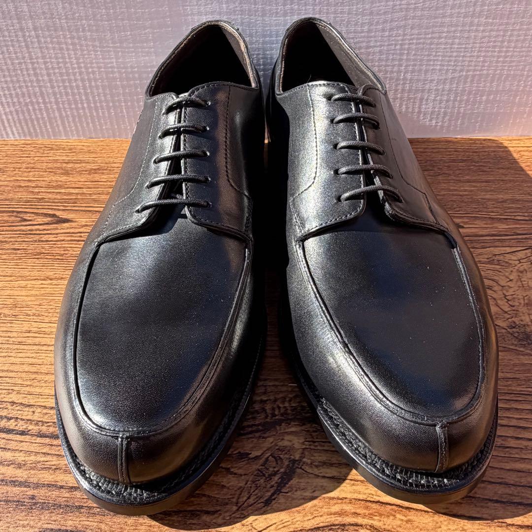 【展示品】バーニーズニューヨーク Uチップ 26.5cm ブラック 外羽根 革靴