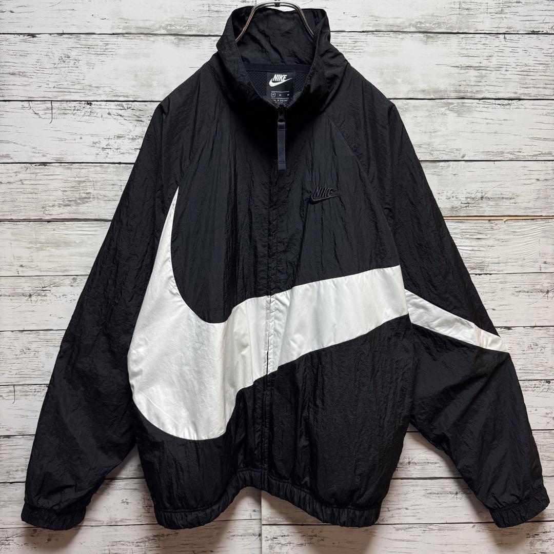 837a【即完売モデル】ナイキ　スウッシュロゴ　刺繍　ウーブンナイロンジャケット