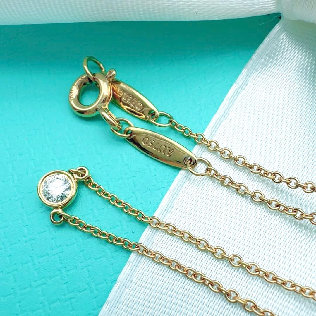 ち*い様 美品✨Tiffanyティファニーバイザヤードダイヤネックレス18k75