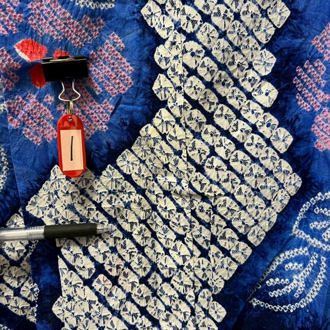 KL3174 有松鳴海絞り 浴衣 身丈165cm 夏着物 木綿 トールサイズ