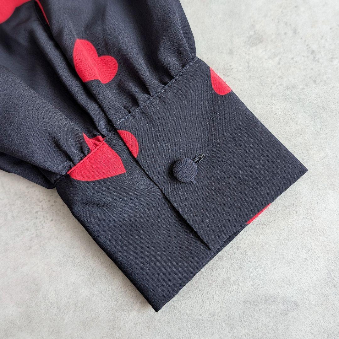 LOULOU WILLOUGHBY デシンハートプリントボウタイブラウス