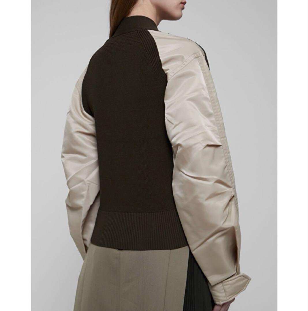 サカイ　ナイロンツイルミックスニットカーディガン