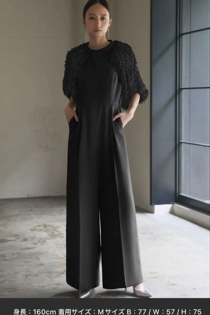 GIRL フェザーボレロスリーブ&オールインワン2点セット結婚式パンツドレス