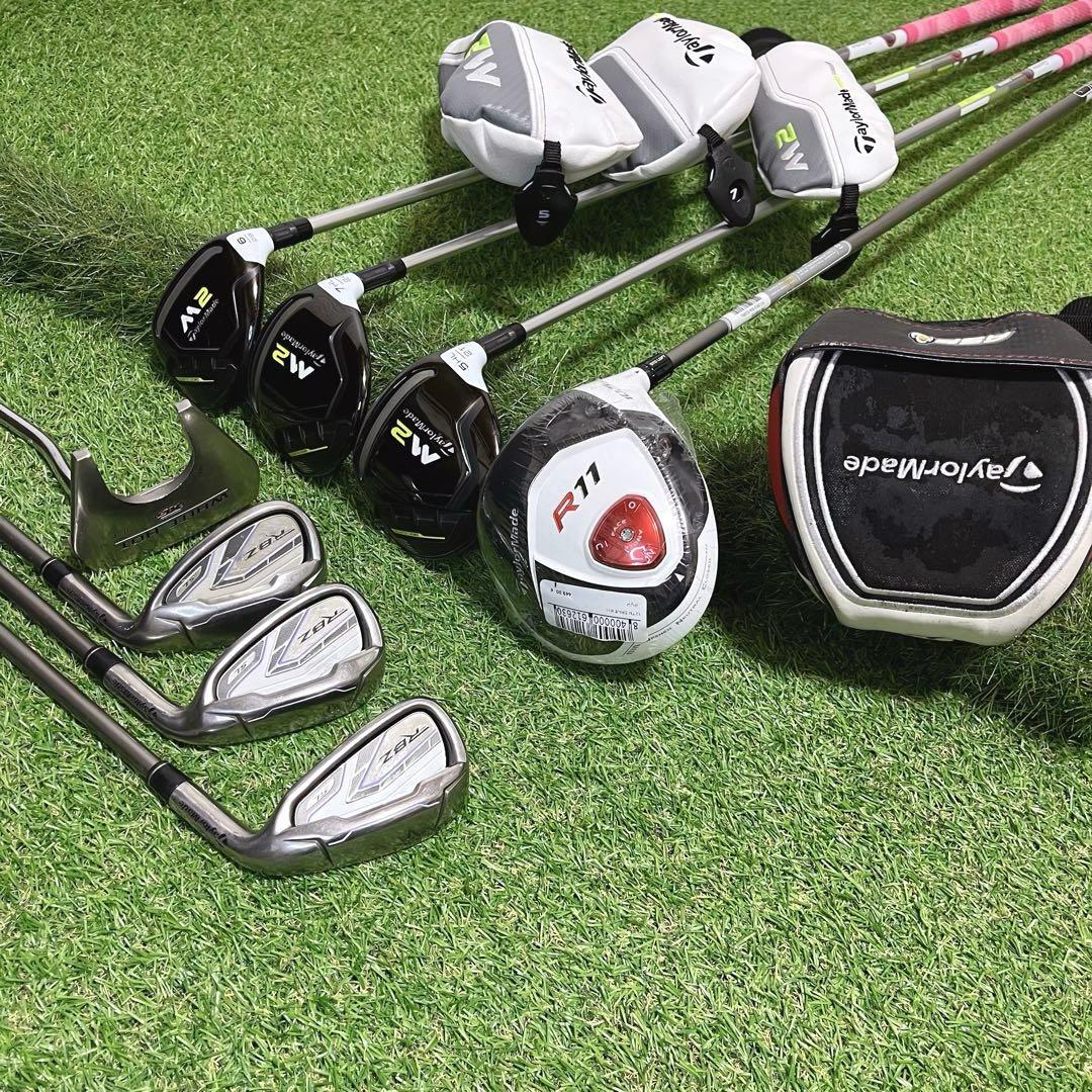 美品 新品ドライバー 付TaylorMade高級レディースゴルフクラブ8本セット