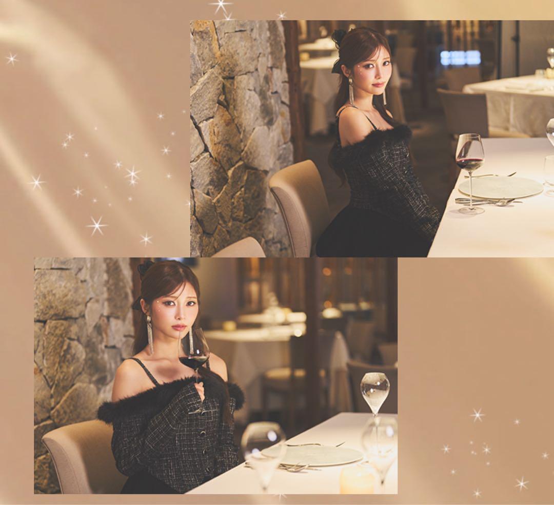 EATME ビジューストラップミニワンピース ブラック