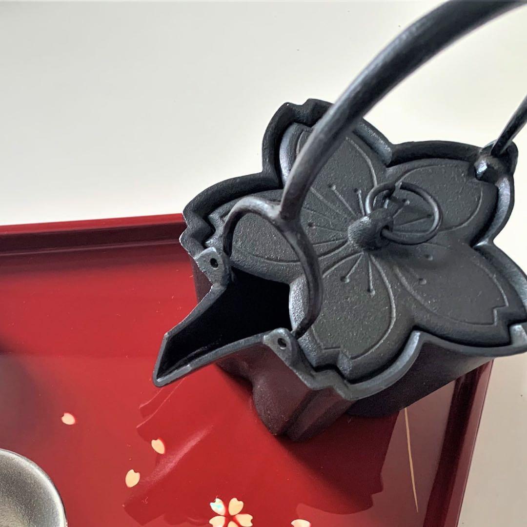 新品自宅保管 鉄 燗鍋 桜 螺鈿蓋付 酒注 宮津商店 喜多庄兵衛