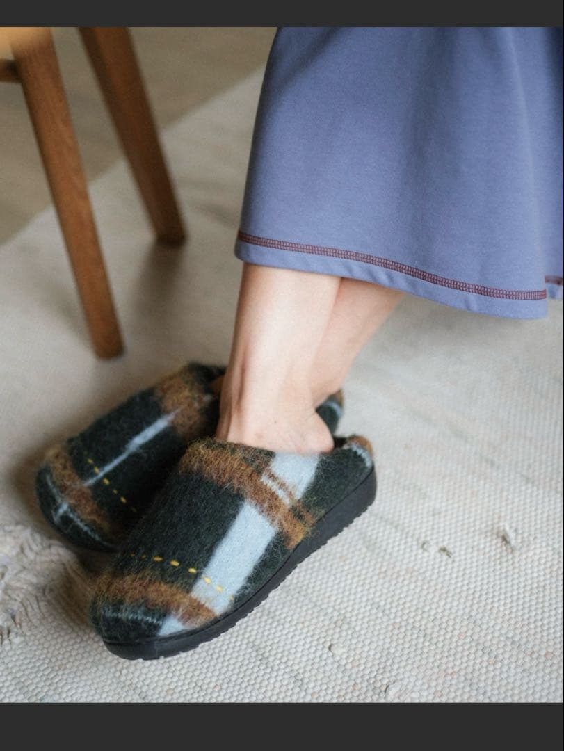 SUBU × PAMM ＇透明な空気のチェックニット＇ sandal