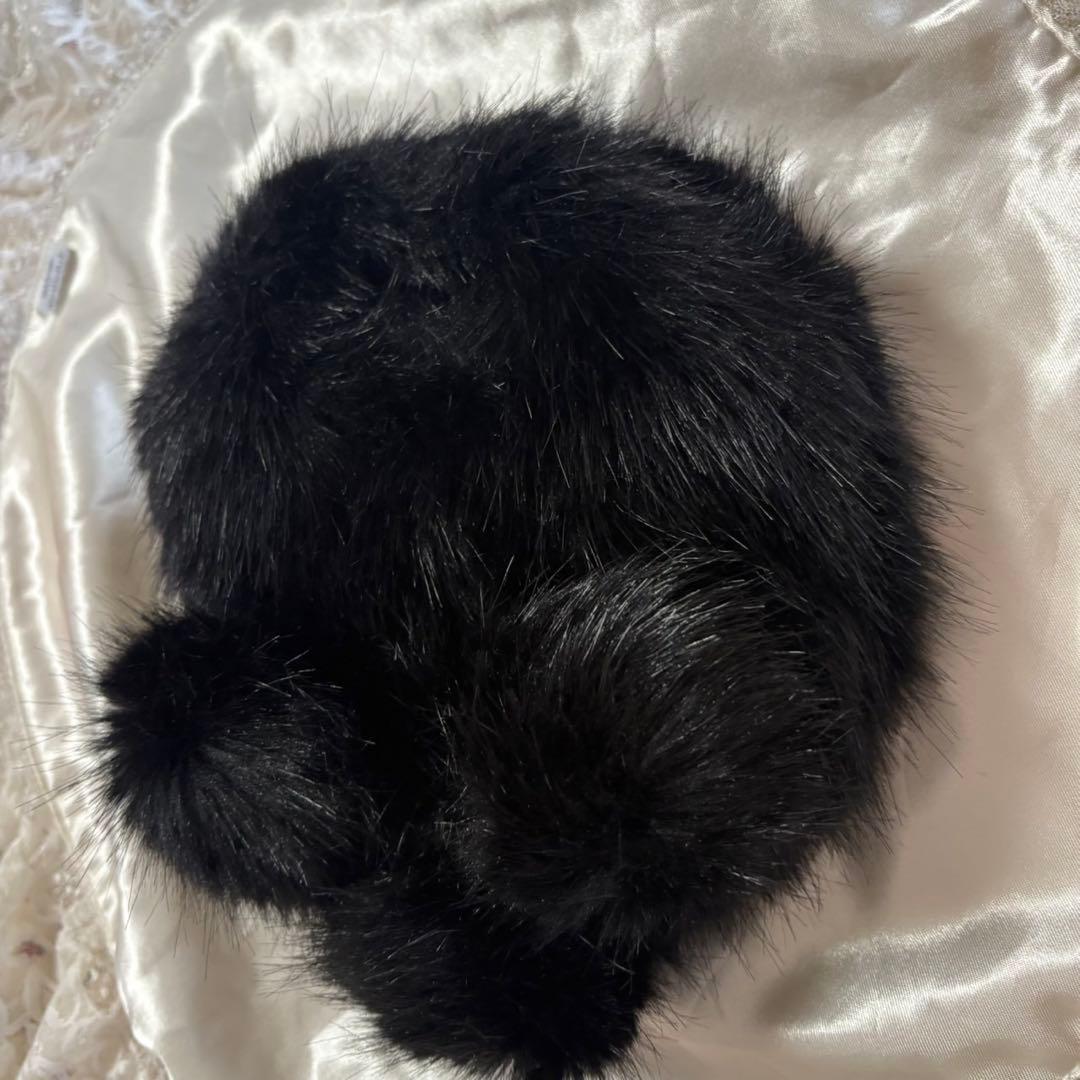 COMME des GARCONS GIRL ブラック　 ファー 　ハンドバッグ