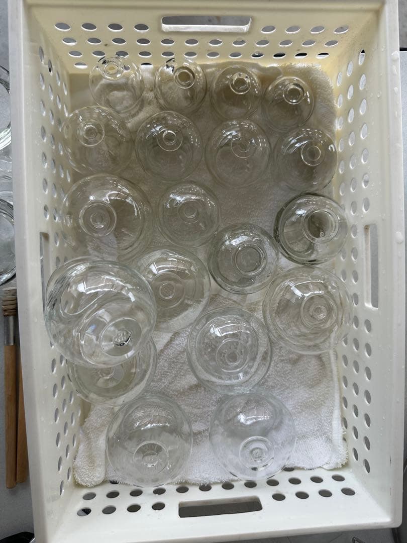 カッピング　吸い玉　ガラス アルコールランプ付き21個セット