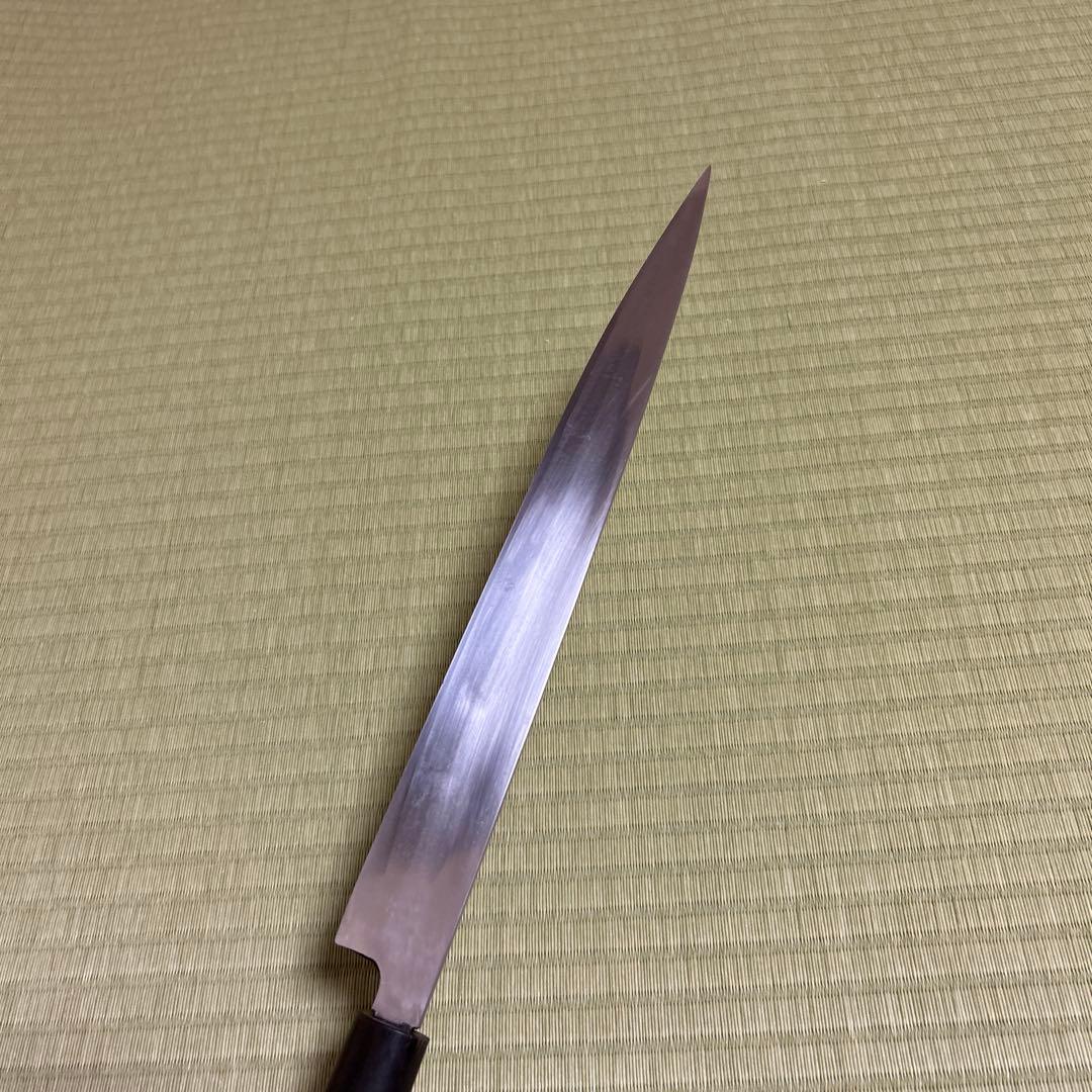 佑成　本焼　柳刃　包丁　和包丁　刃紋　白紙1号　黒水牛柄