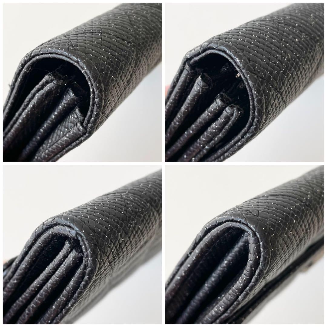 【新品】CHANEL 長財布 マトラッセ キャビアスキン ココマーク ラメ