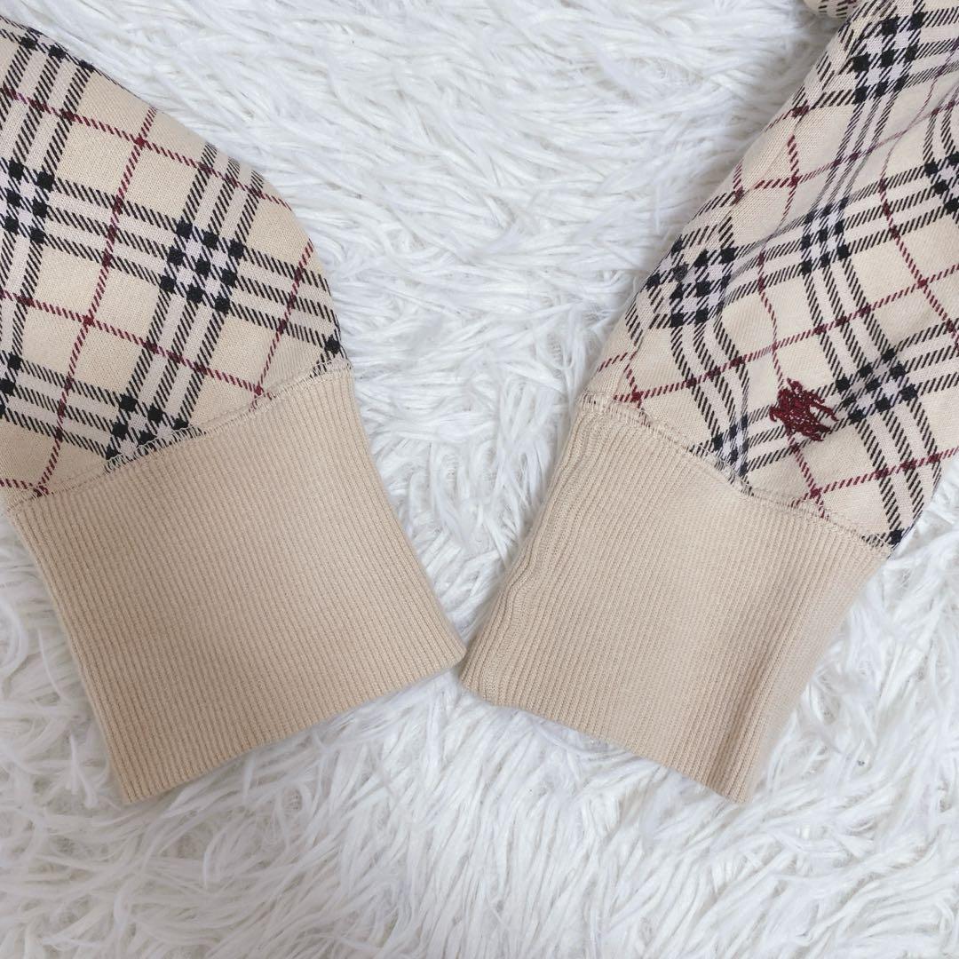 バーバリーブルーレーベル トラックジャケット ノバチェック コットン ベージュ