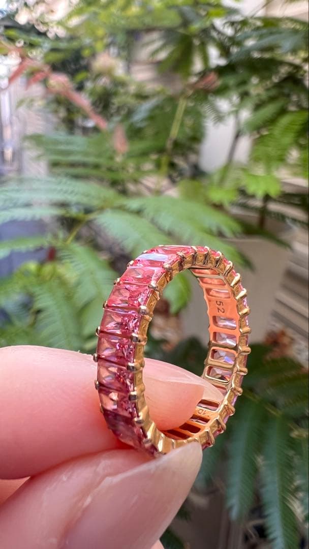 Swarovski ピンク ジルコニア リング