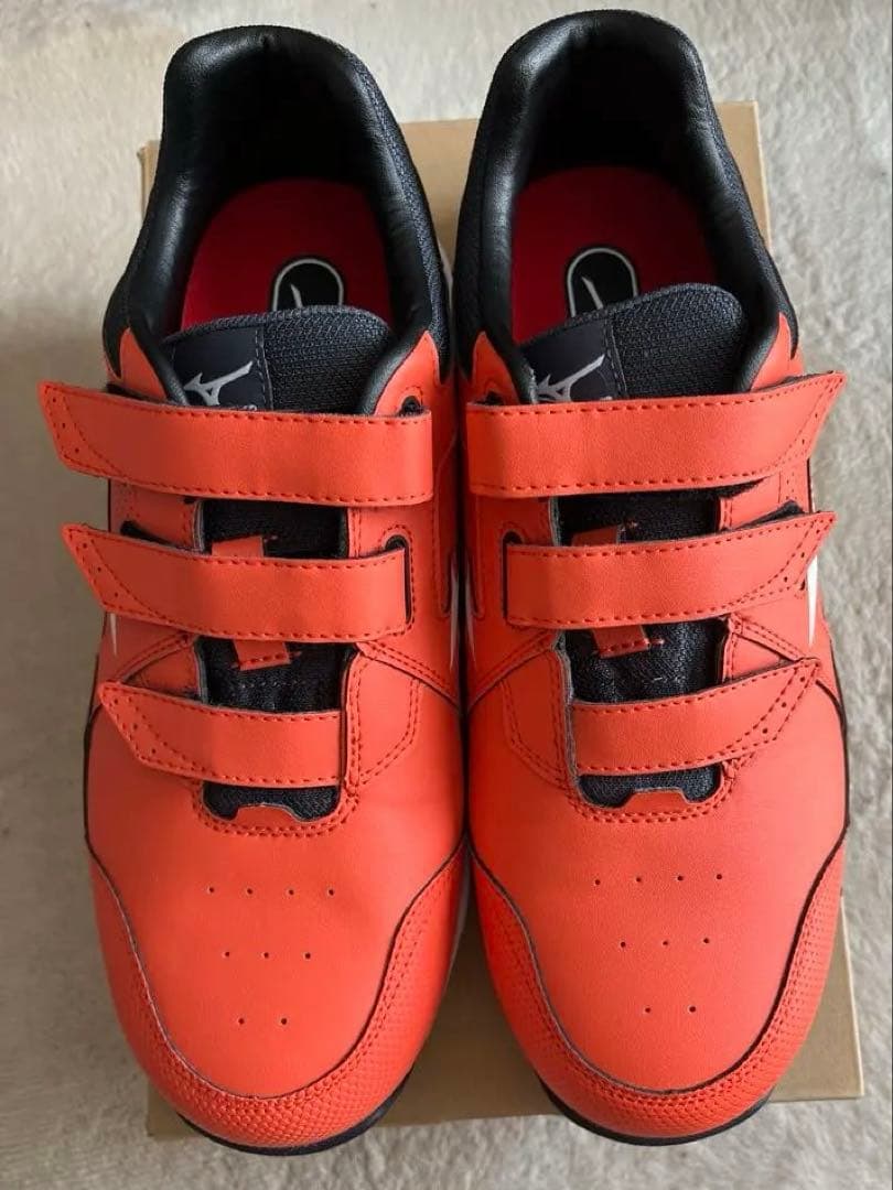 Mizuno オレンジ ベルクロ安全靴