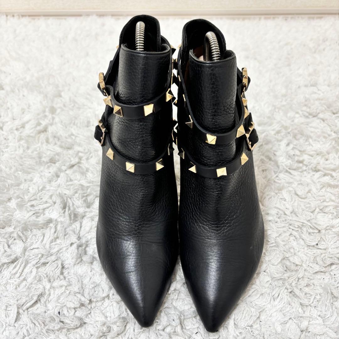 美品✨ヴァレンティノ ロックスタッズ ショートブーツ レザー ヒール ベルト