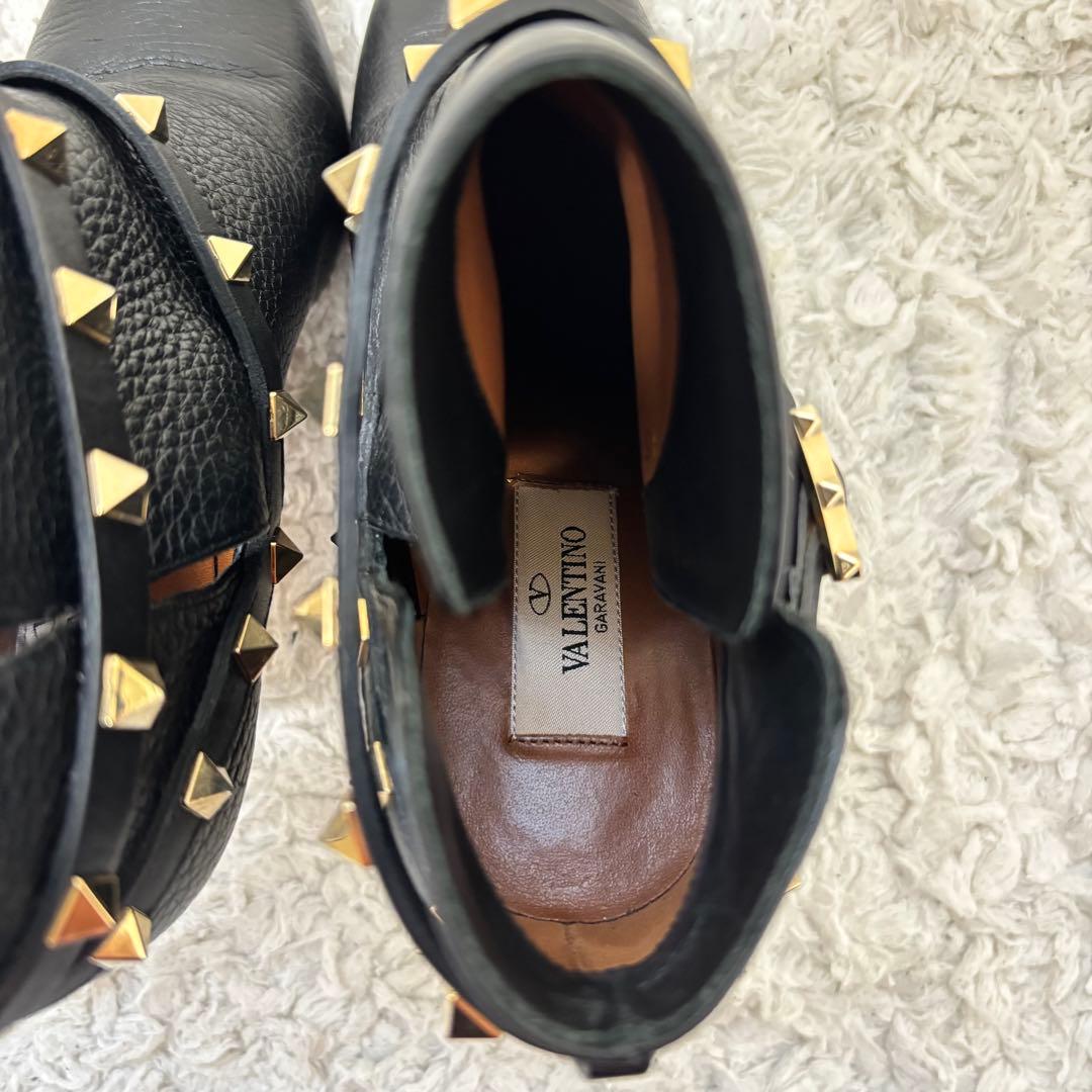 美品✨ヴァレンティノ ロックスタッズ ショートブーツ レザー ヒール ベルト