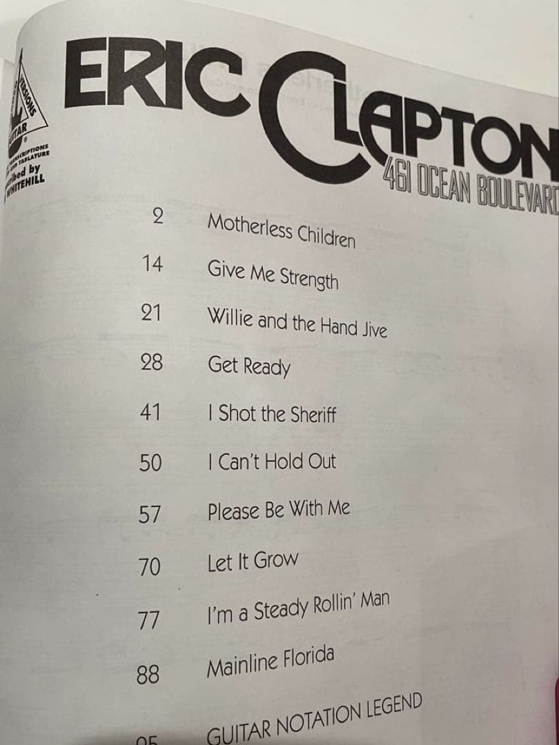Eric Clapton 461 Ocean Boulevard バンドスコア