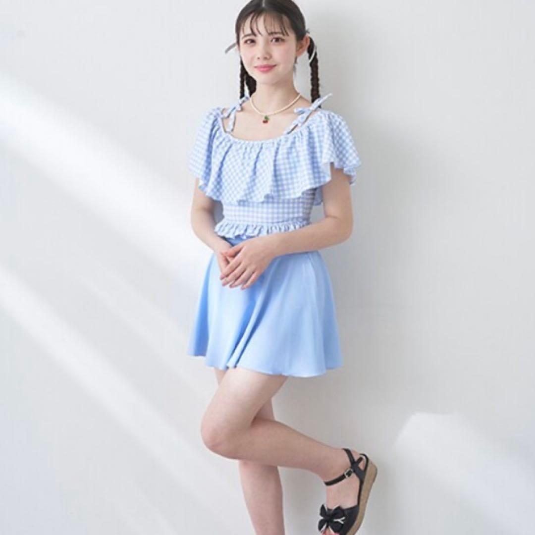 メゾピアノ　【SWIM】ショルダーリボンフリル swimwear(2WAY)