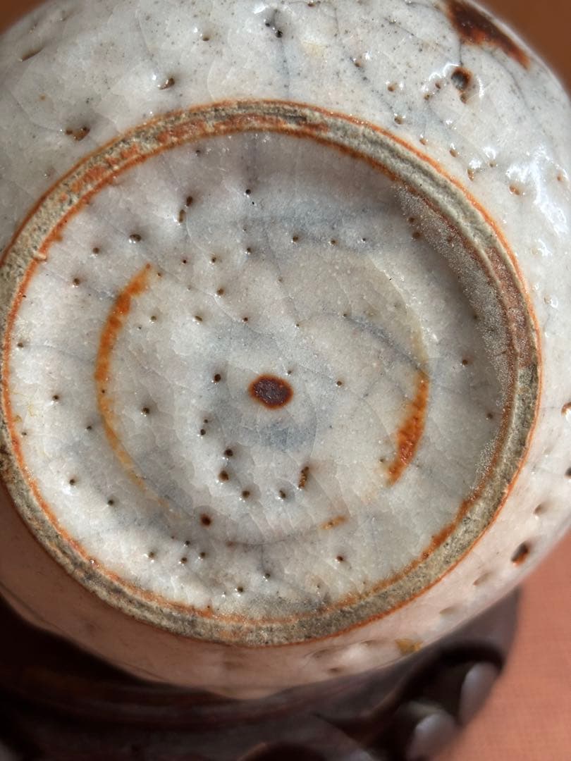 北大路魯山人作鼠志野蕪徳利瓶　検唐九郎