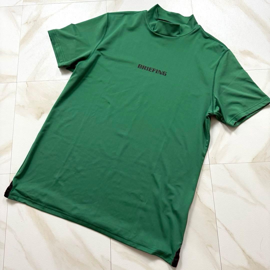 未使用級✨ BRIEFING モックネック シャツ 半袖 グリーン