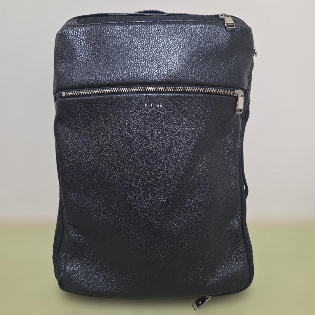 未使用近い ウルティマトーキョー リュック　レザー シボ革 ブラック A4可
