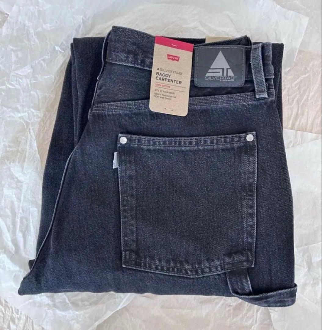 LEVIS SILVER TAB デニム バギー 34L30 ブラックデニム