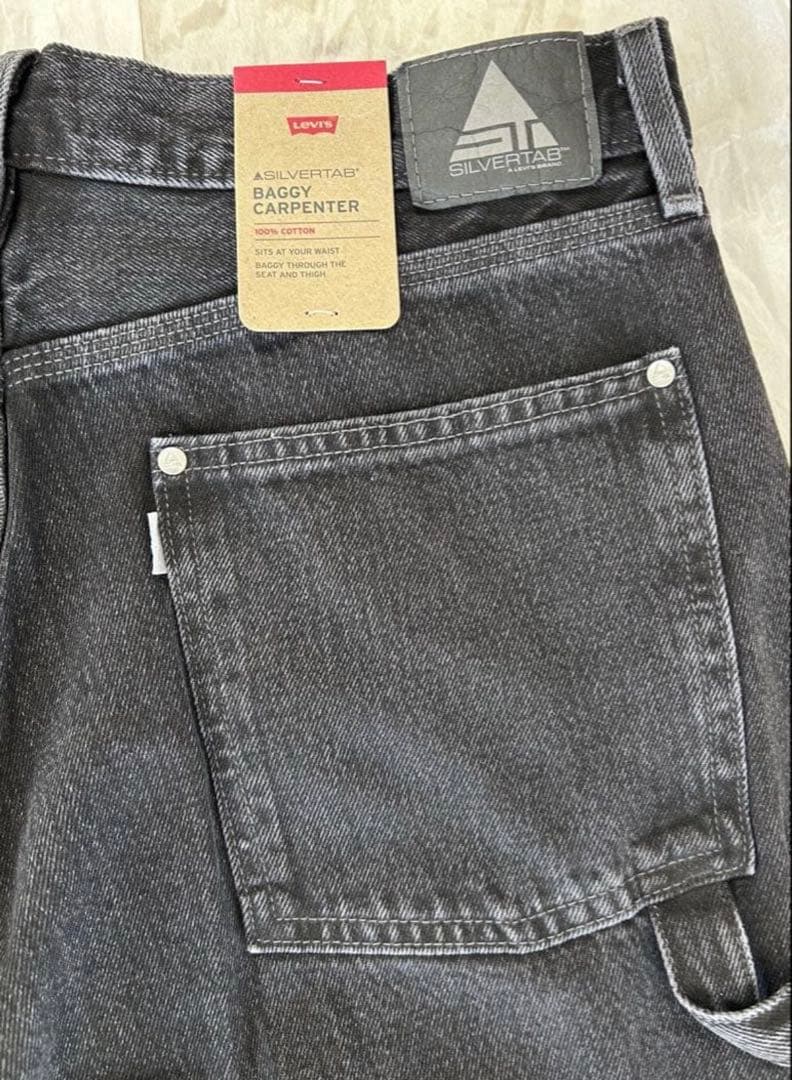 LEVIS SILVER TAB デニム バギー 34L30 ブラックデニム