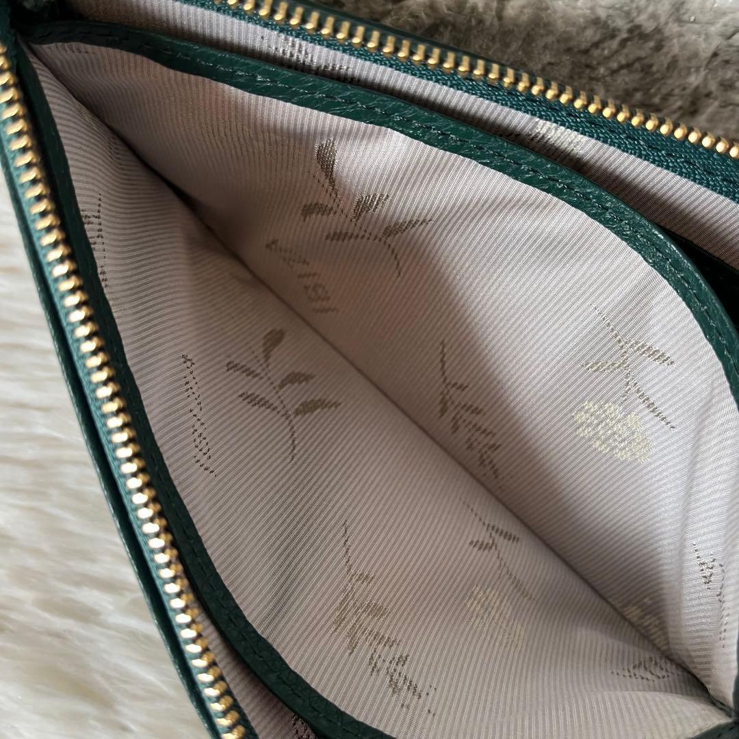 【極美品】イビサ　シュリンクレザー　L字ファスナー　スリムウォレット　長財布