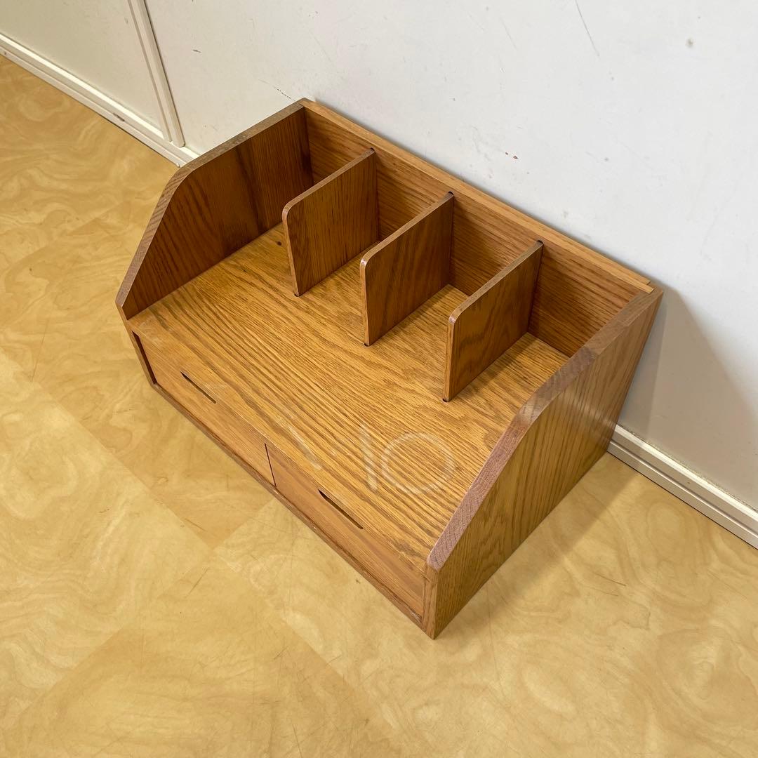 本立て 本棚 卓上ブックスタンド デスク収納 引き出し 木製ラック 北欧スタイル