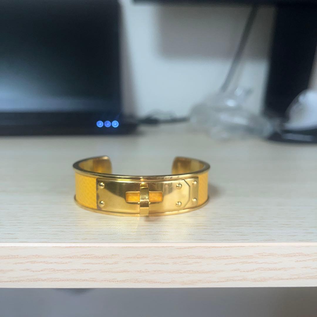 HERMES エルメス バングル ケリー ブレスレット ゴールド イエロー