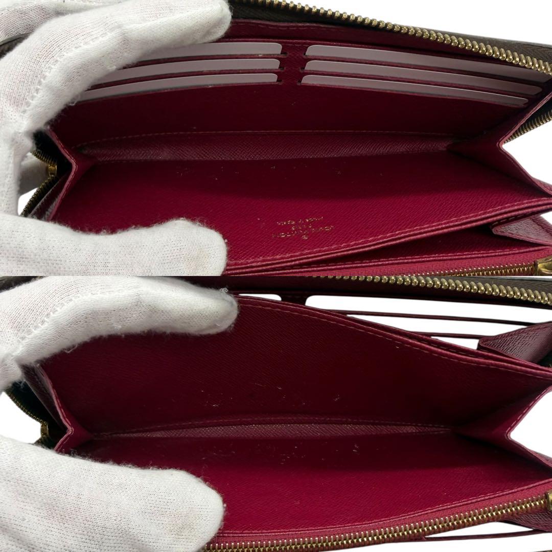 ルイヴィトン　ジッピーウォレット　ラウンドファスナー　フューシャ　ダミエ　長財布