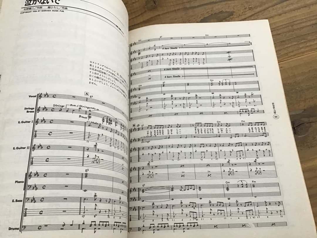 ★楽譜/舘ひろし/IN THE MOOD/タブ譜/バンドスコア/元クールス