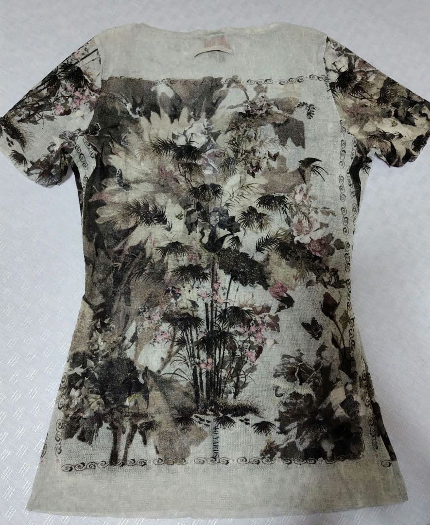 【ジャンポールゴルチェ】40 パワーネット 半袖 花柄カットソー