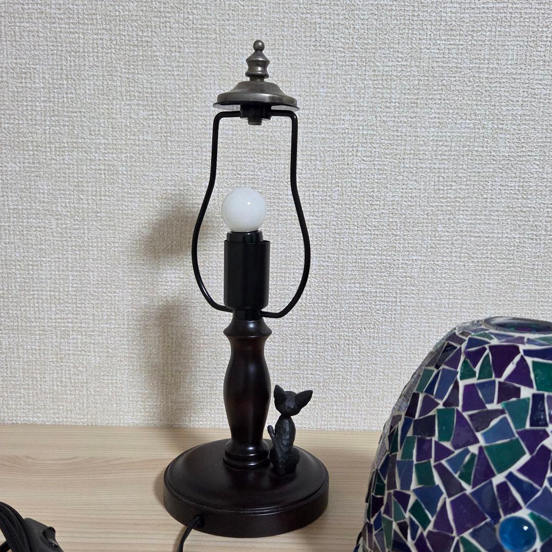 【希少品】魔女の宅急便 モザイクテーブルランプ ジジ ステンドグラス