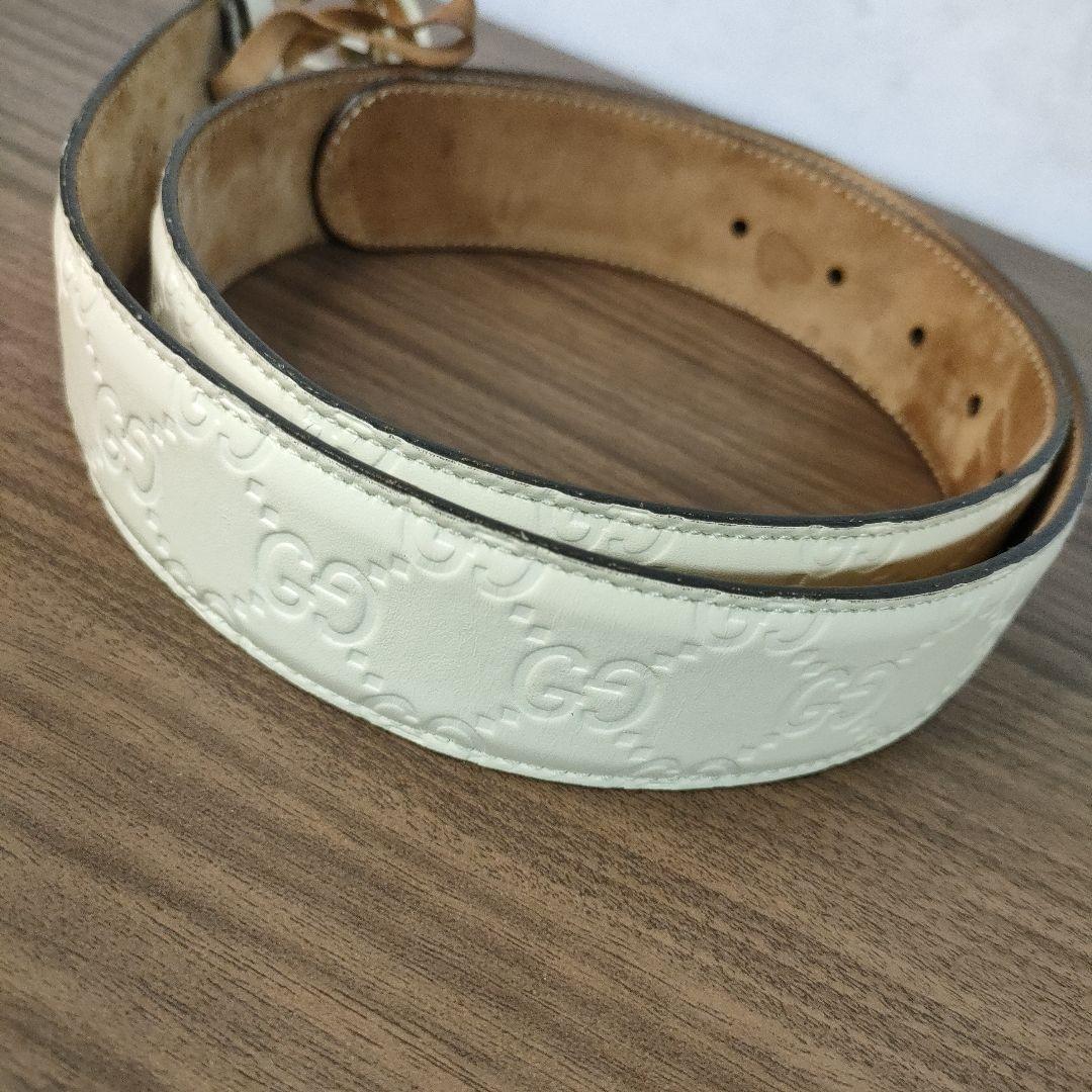 GUCCI グッチ インターロッキングG ベルト ホワイト