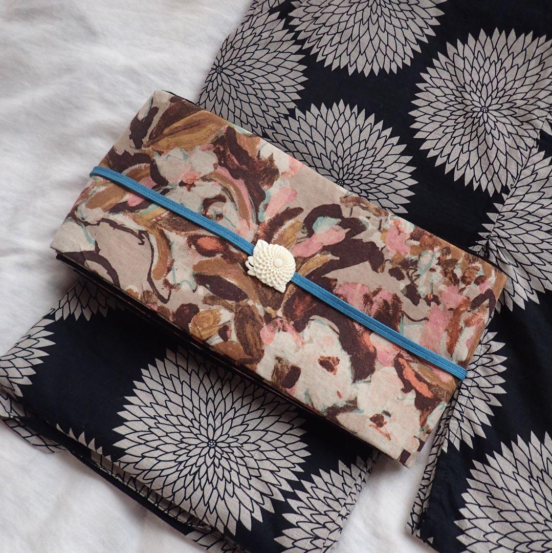 m*　ハンドメイド半幅帯No,48＋黒レース半襟　おまとめ