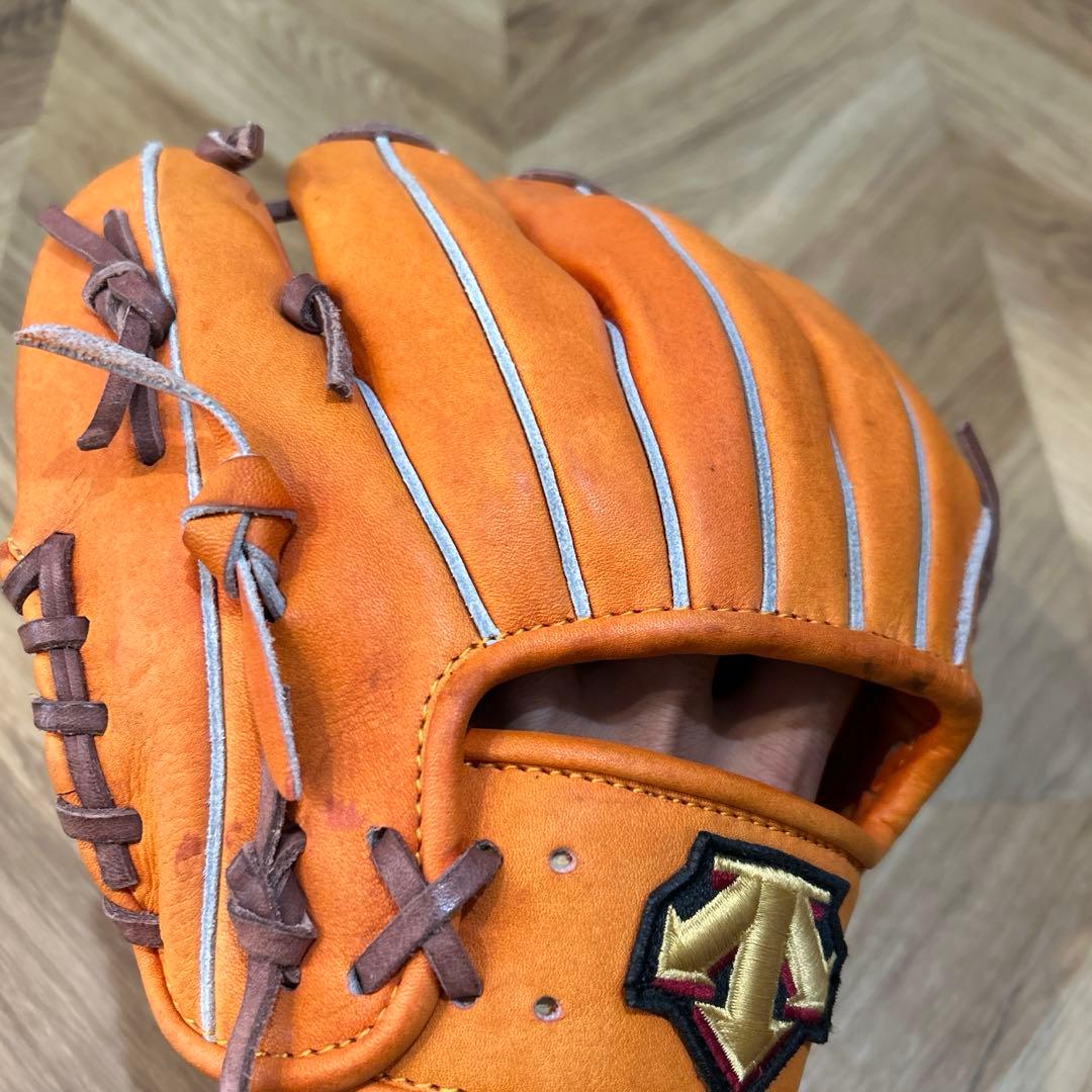 デサント　練習グラブ　トレーニンググラブ　オレンジ　日本製　硬式　野球