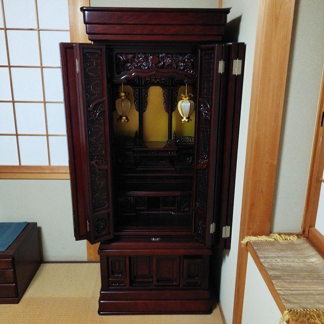 仏壇（紫壇調·仏具セット付き)未使用に近い
