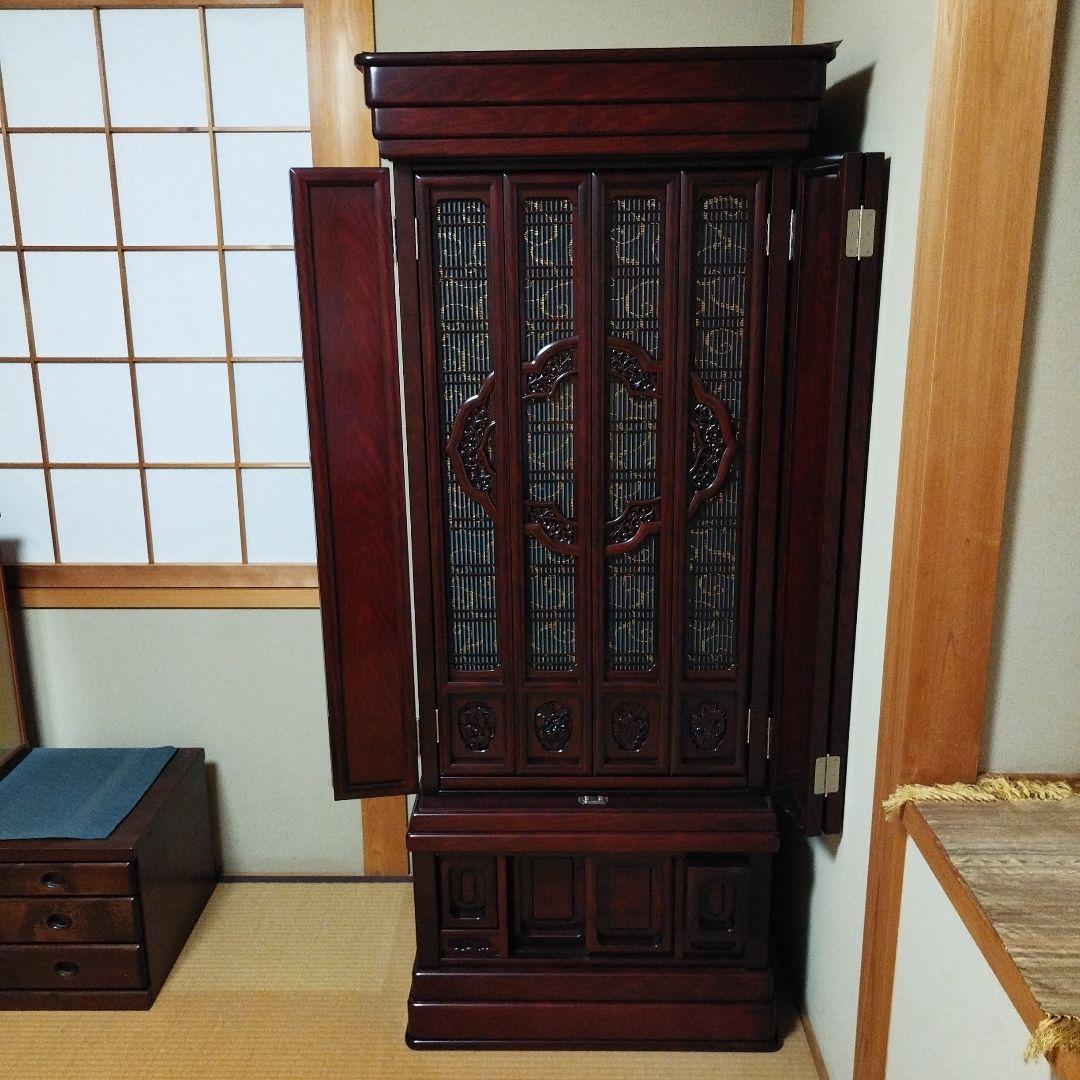 仏壇（紫壇調·仏具セット付き)未使用に近い