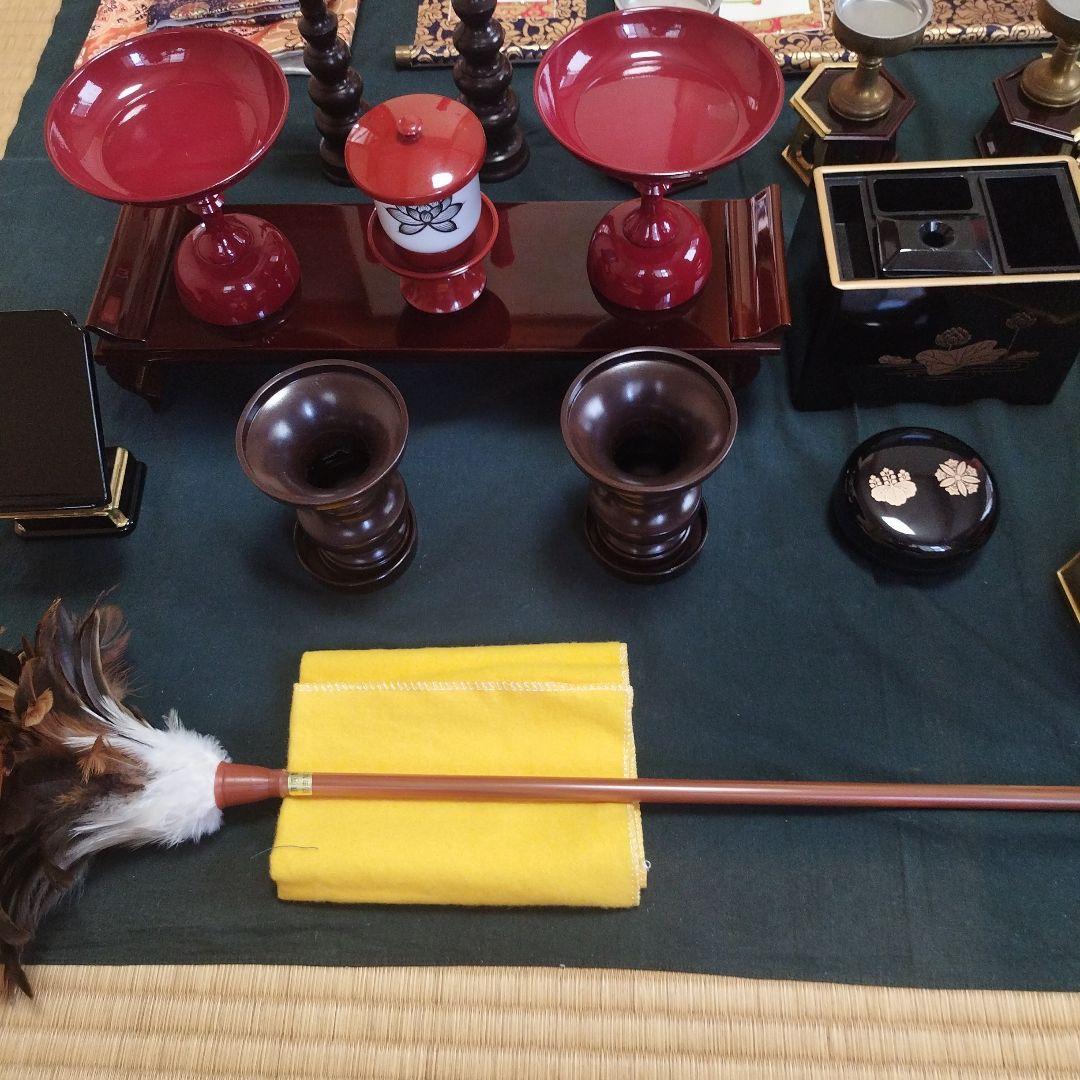 仏壇（紫壇調·仏具セット付き)未使用に近い