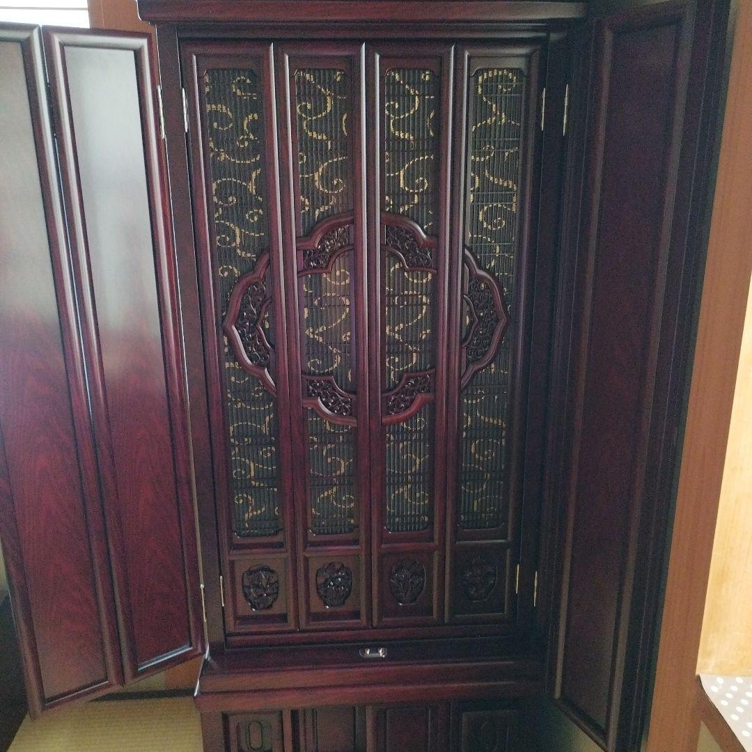 仏壇（紫壇調·仏具セット付き)未使用に近い