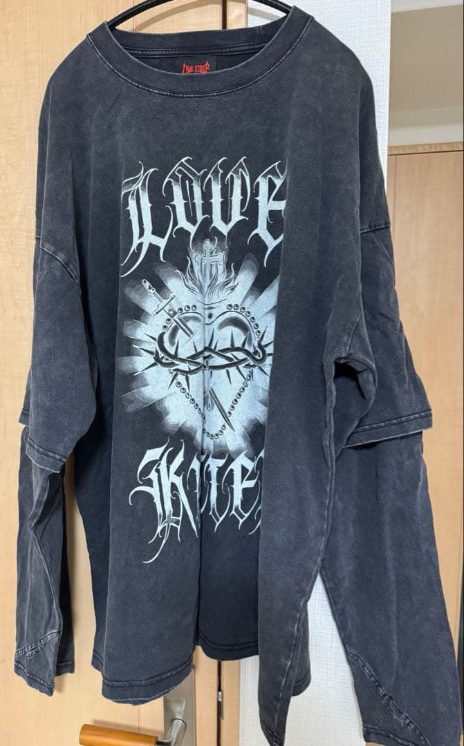 LOVEKILLER Killer heart barbed wire ロンT