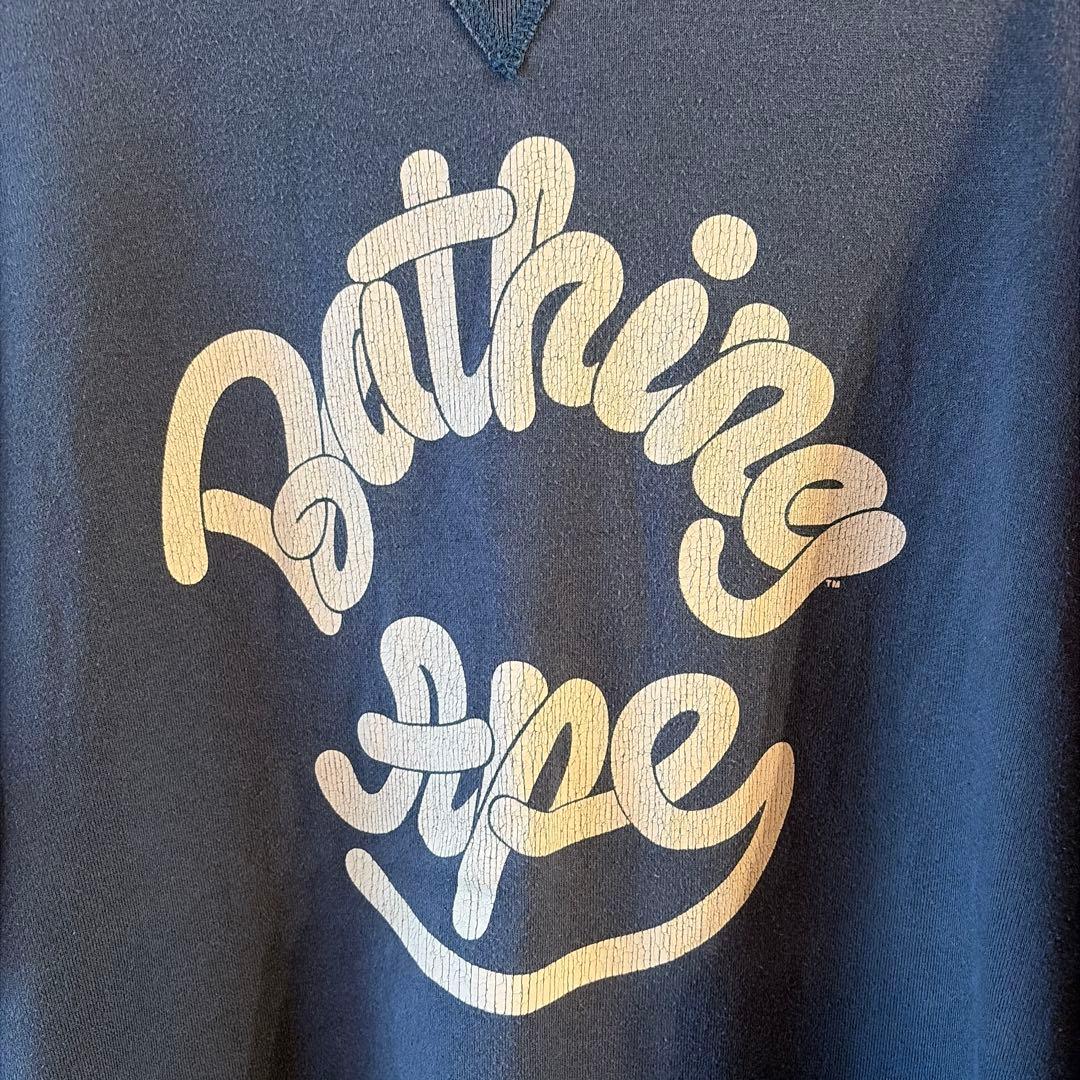 【希少】A BATHING APE スウェット L ブルー 初期 猿ロゴ 裏原宿