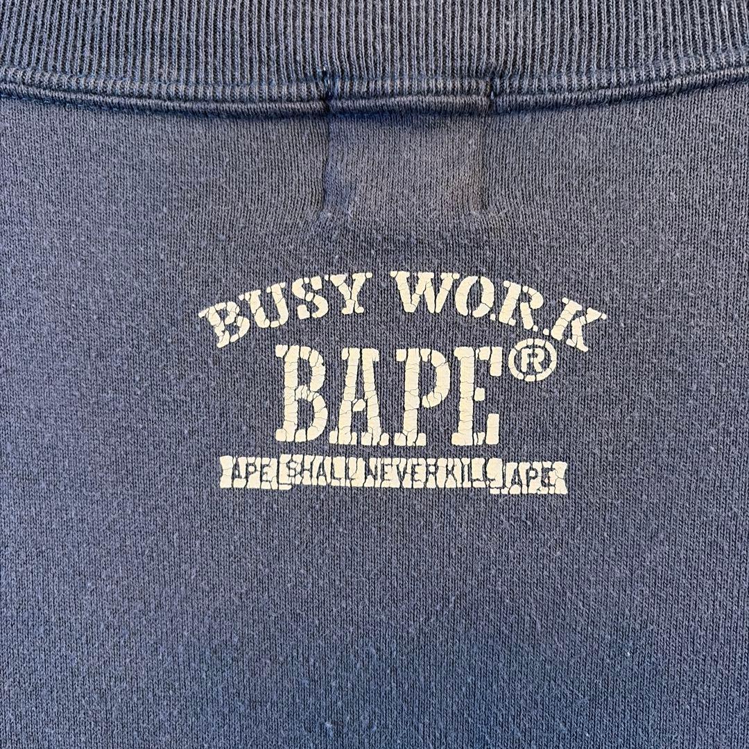 【希少】A BATHING APE スウェット L ブルー 初期 猿ロゴ 裏原宿