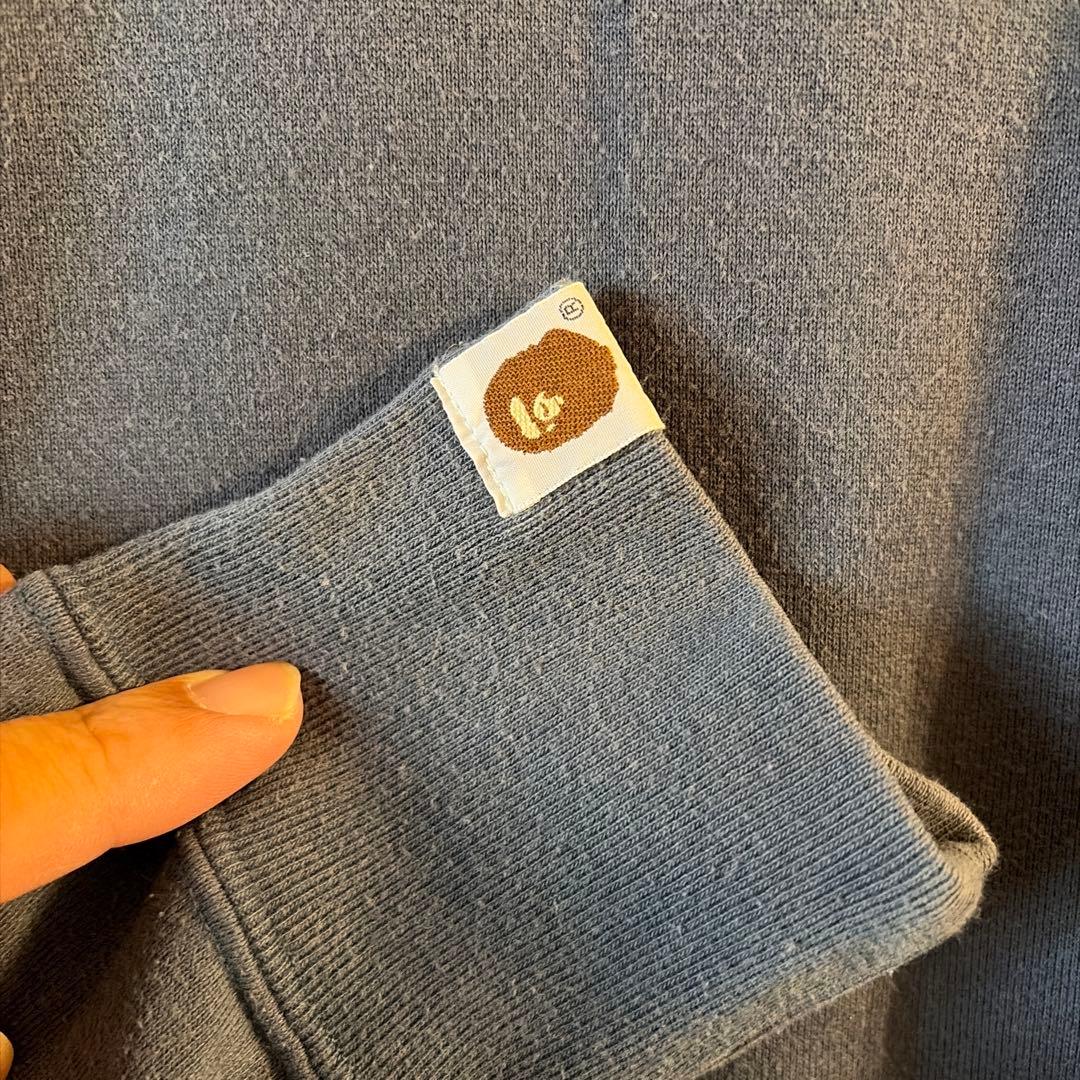 【希少】A BATHING APE スウェット L ブルー 初期 猿ロゴ 裏原宿