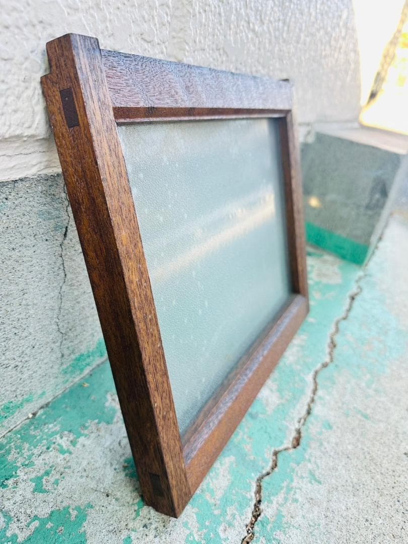 【昭和レトロ】木製窓　レトロ　木扉　スリガラス　小窓　アンティーク