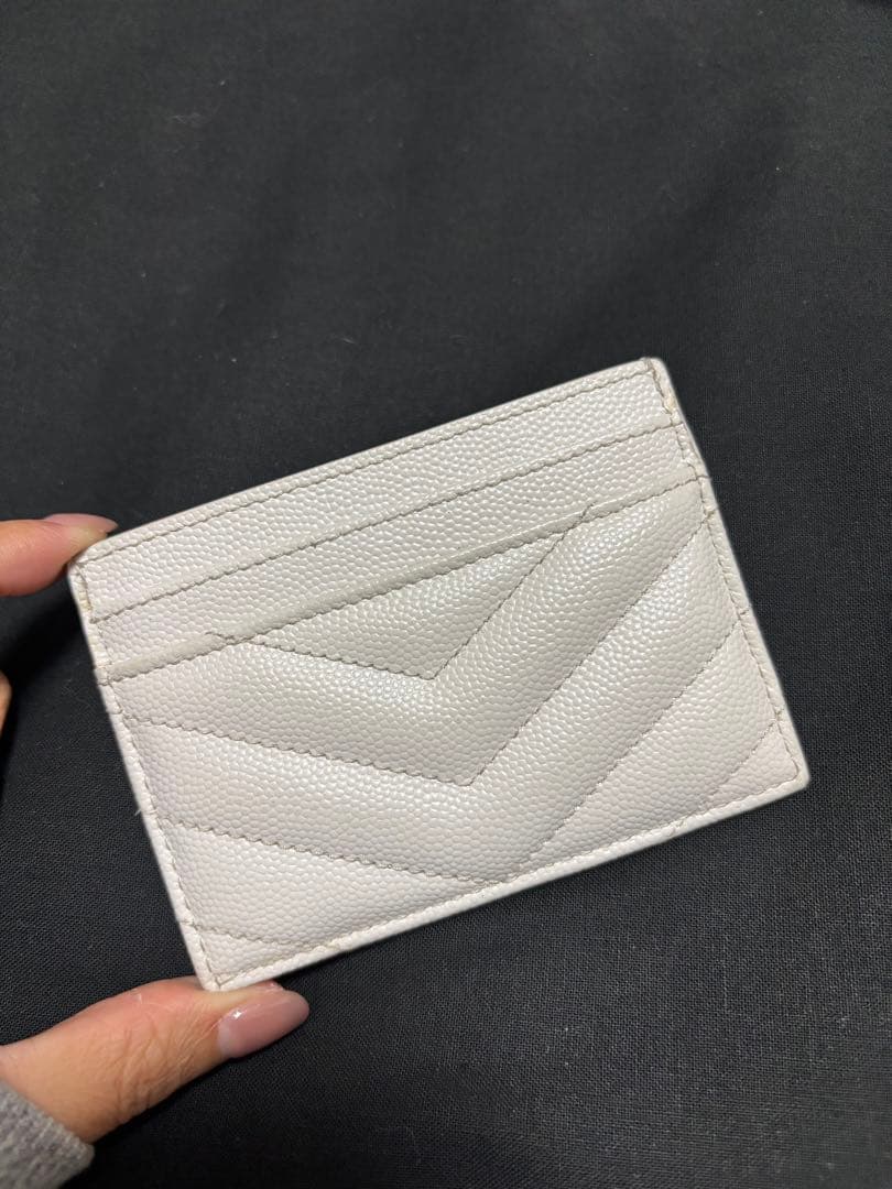 サンローラン モノグラム カードケース ホワイト 白