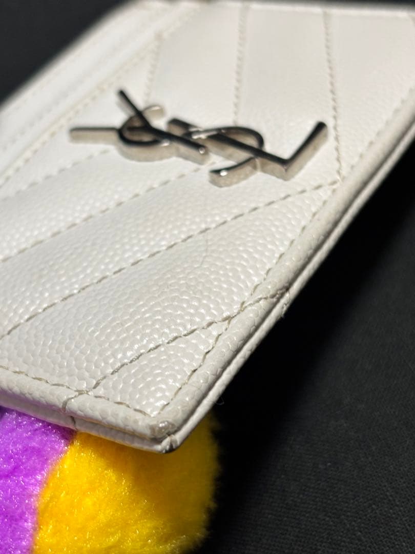 サンローラン モノグラム カードケース ホワイト 白